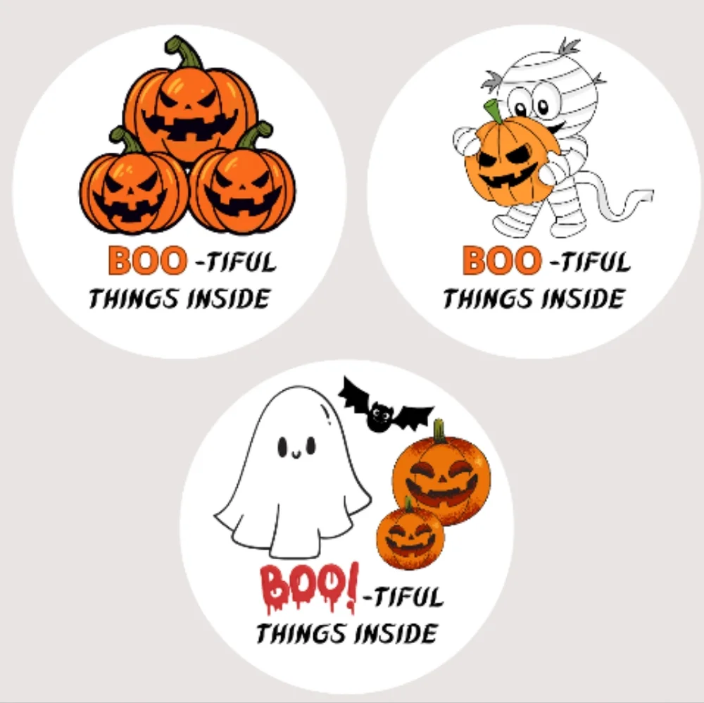 ♥️ 5x25 / 60 Boo-tiful Things Inside Sticker Halloween Sticker